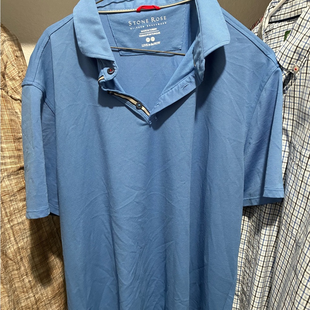 Stone Rose Men's Sky Blue Polo Shirt